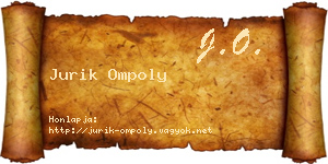 Jurik Ompoly névjegykártya